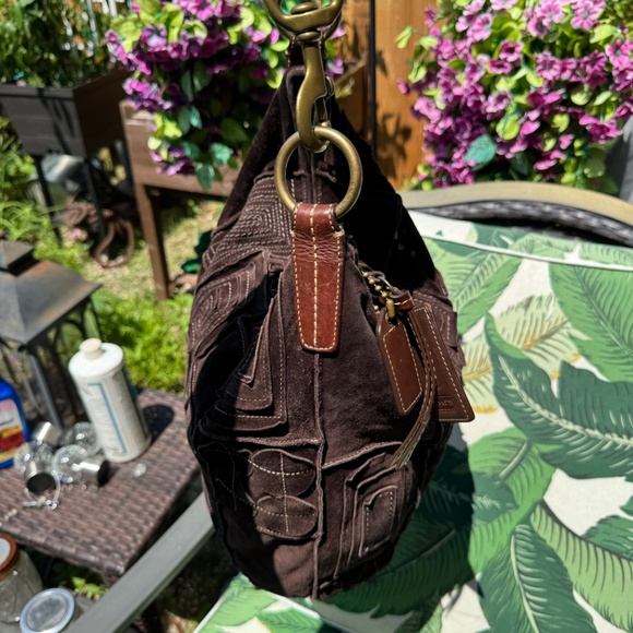 SALE - Vintage Ltd Edition Coach Suede Leather Mosaic Patchwork Duffle 10409 - Picture 11 of 13